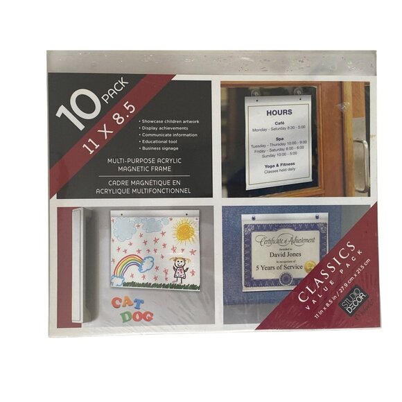 Michaels Studio  Multi Purpose Acrylic Magnetic Frame 10 Classics Value 11 X 8.5 - Picture 1 of 7